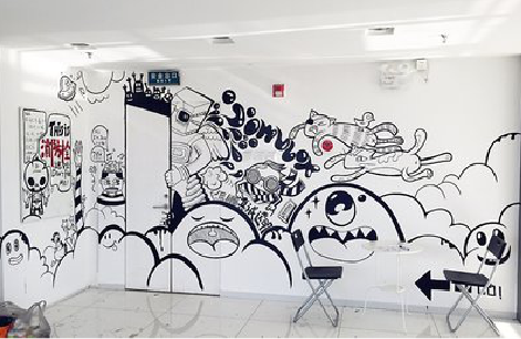 北碚手绘墙并非传统涂鸦。